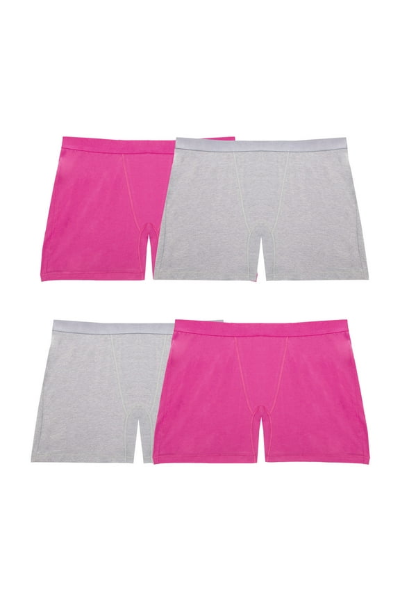 Women's 360 Stretch Comfort Boxer Brief Underwear, 4-Pack