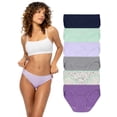 thumbnail image 1 of Fruit of the Loom Women's Underwear, Cotton Stretch Panties 6-Pack, Sizes S-2XL, 1 of 12