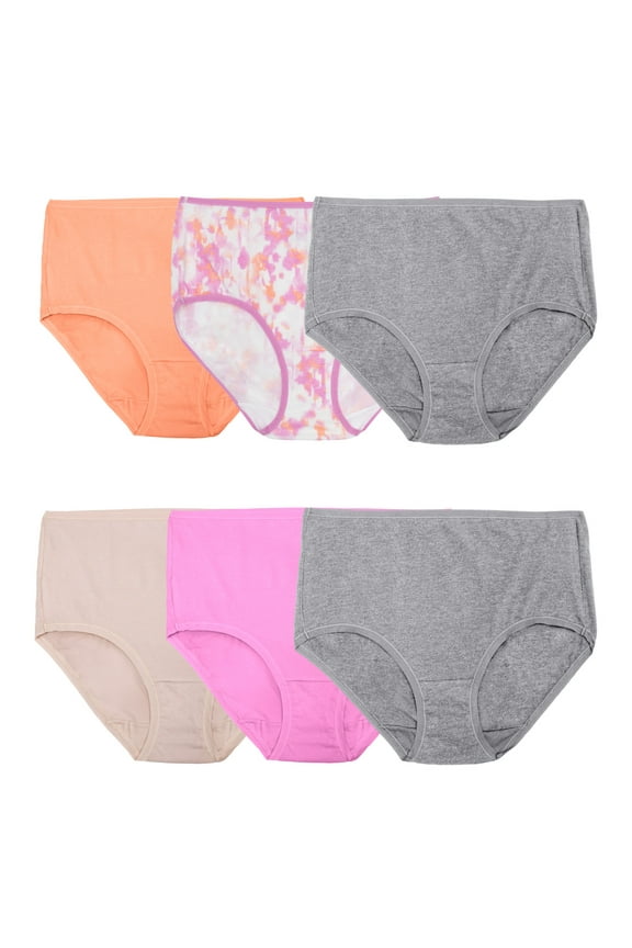 Women's Underwear, Cotton Stretch Panties 6-Pack, Sizes S-2XL