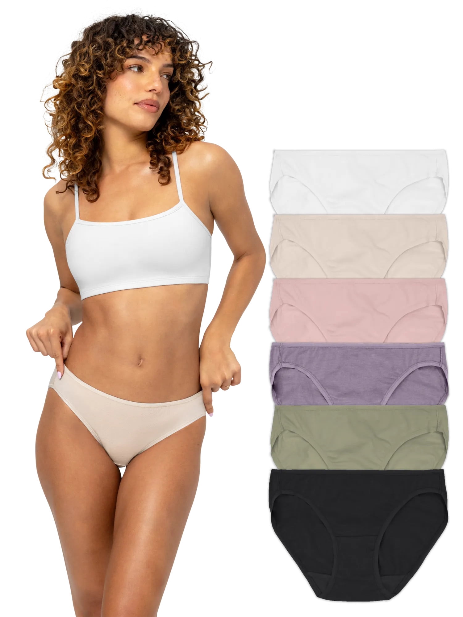 Fruit of the Loom Women's Underwear, Cotton Stretch Panties 6-Pack, Sizes S-3XL