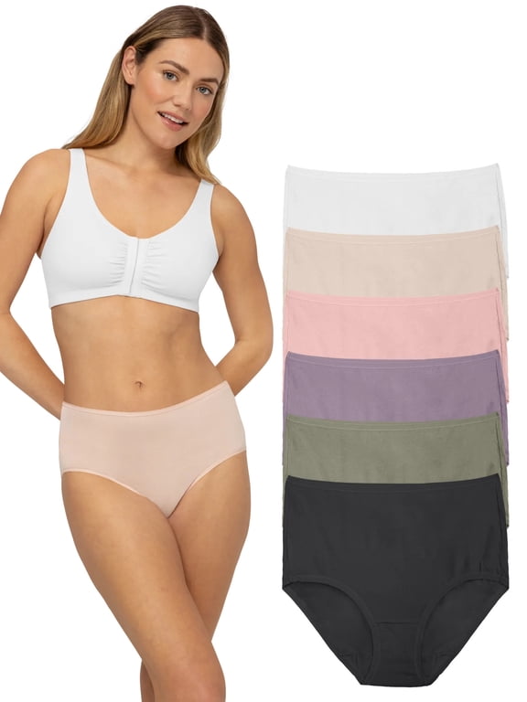 Women's Underwear, Cotton Stretch Panties 6-Pack, Sizes S-3XL