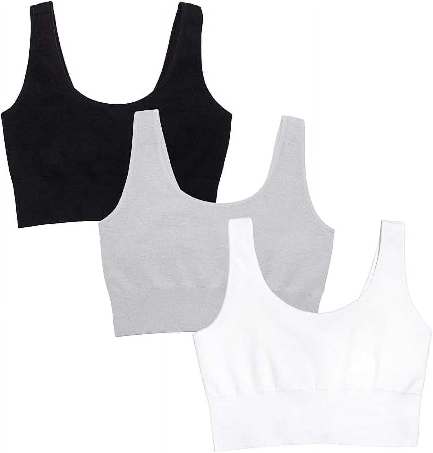 Fruit of the Loom Women's 360 Stretch Comfortable Seamless Longline Sports Bra- 3 Pack