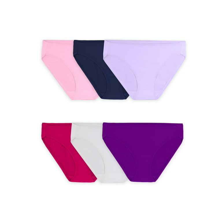 Fruit Of The Loom Women's 6pk Bikini Underwear - Dark Pink/pink/gray 6 :  Target
