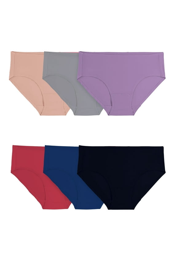 Women's 360 Stretch Microfiber Low-Rise Brief Underwear, 6-Pack