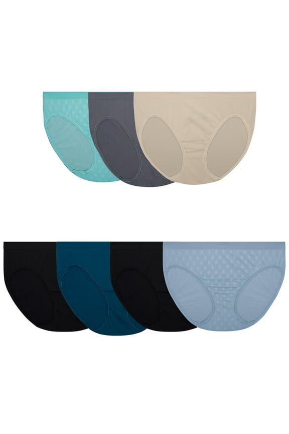 Women's 360 Stretch Seamless Bikini Underwear, 6+1 Bonus Pack