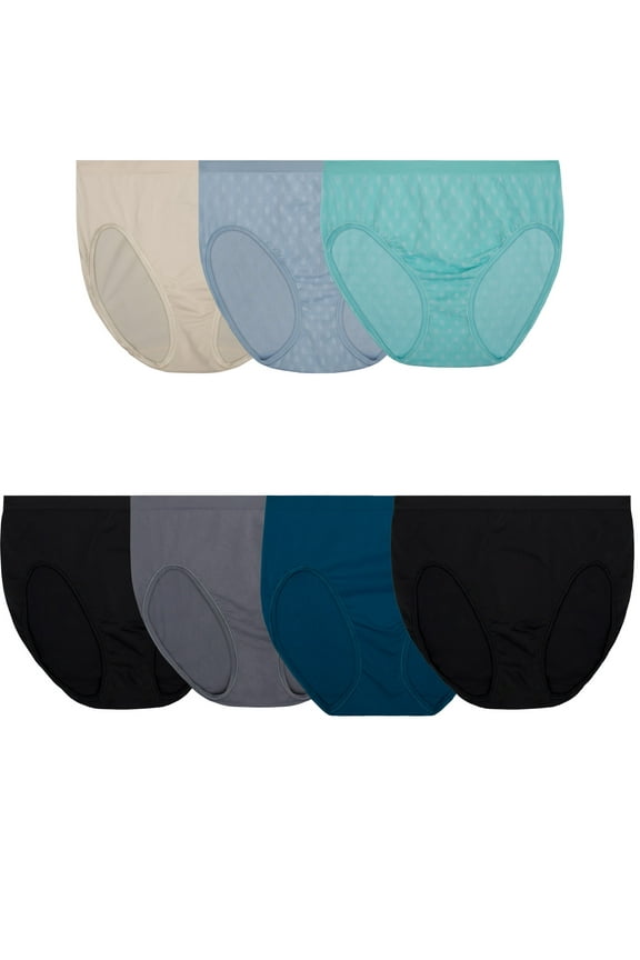 Women's 360 Stretch Seamless Hi-Cut Brief Underwear, 6+1 Bonus Pack
