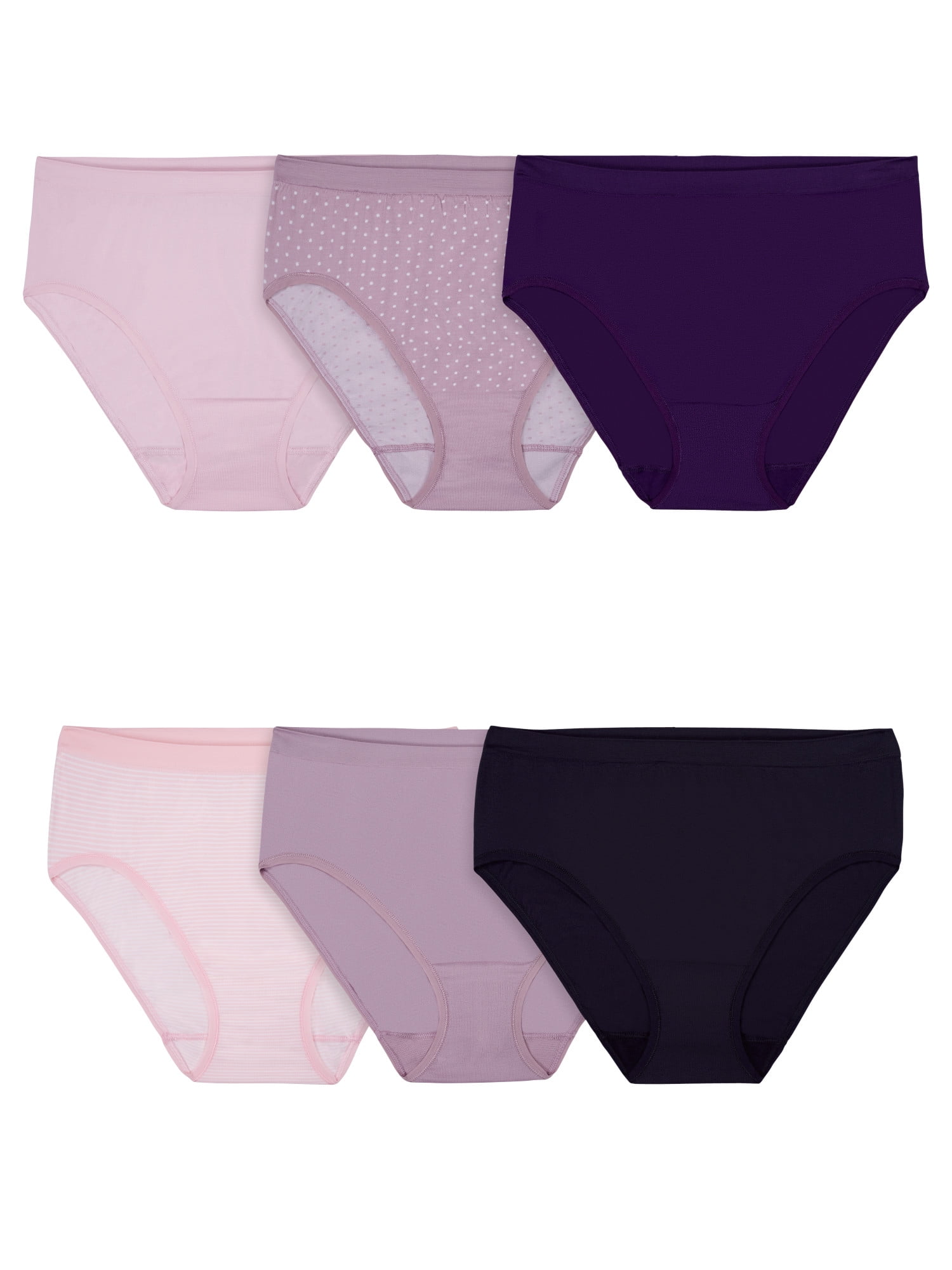Women's Seamless Hi-Cut Brief Panties Full Coverage Underpants 4 Packs