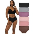 thumbnail image 1 of Fruit of the Loom Women's Seamless Underwear, No Show Panties, Multiple Styles, 4‑Way Stretch, 6-Pack, Sizes S-2XL, 1 of 11