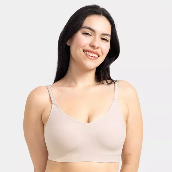 Fruit of the Loom Women's 360° Stretch Seamless Smooth Support Wireless Bra Color-Cashmere, Size S-XXL