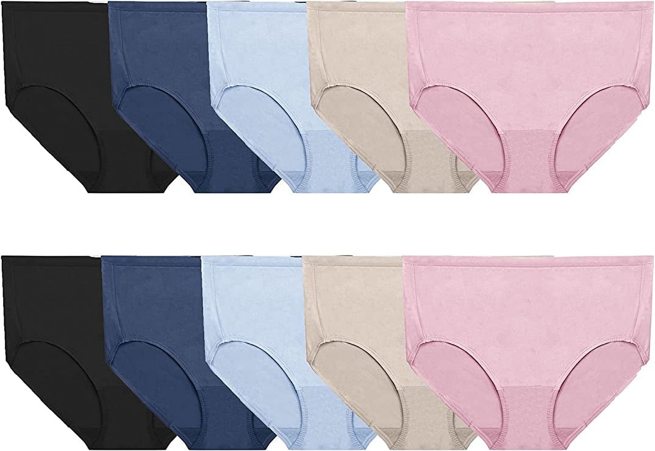 Fruit of the Loom Women's Size 12, 360 Stretch Briefs Panties, 10 Pack