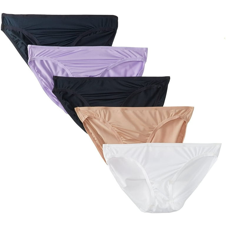 Fruit of the Loom Women's 5 Pack Microfiber Bikini Panties, Assorted, 7