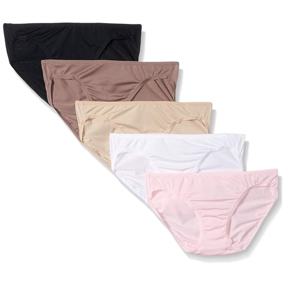 Fruit of the Loom Women's 5 Pack Microfiber Bikini Panties, Assorted, 7