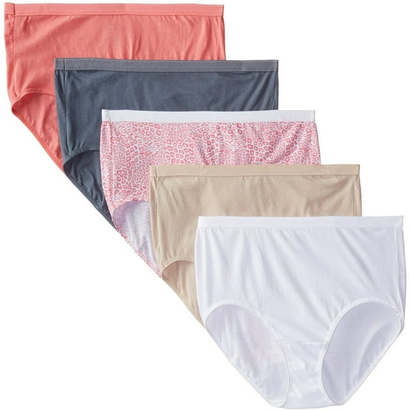 Fruit of the Loom Women's 5 Pack Microfiber Brief Panties, Assorted, 7