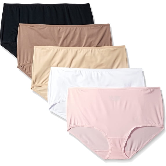 Fruit of the Loom Women's 5 Pack Microfiber Brief Panties, Assorted, 9