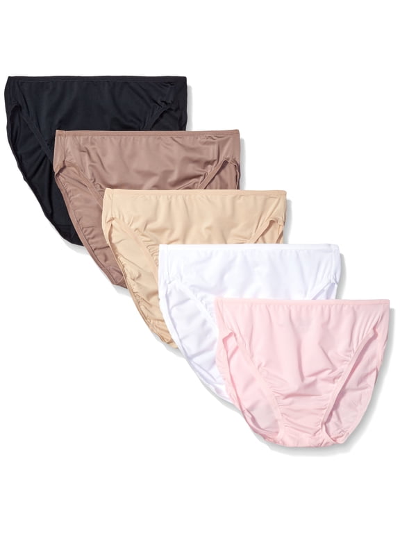 Women's 5 Pack Microfiber Hi-Cut Panties, Assorted, 10