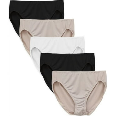 Fruit of the Loom Women's 5 Pack Microfiber Hi-Cut Panties, Multicolor, 9