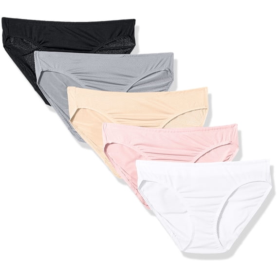 Fruit of the Loom Women's 5 Pack Premium Breathable Bikini, Assorted, 8
