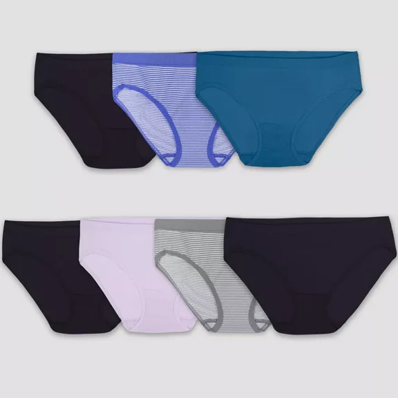 Fruit of the Loom Women's 6 1 Bonus Pack Seamless Bikini Underwear - Colors May Vary - Size: 5