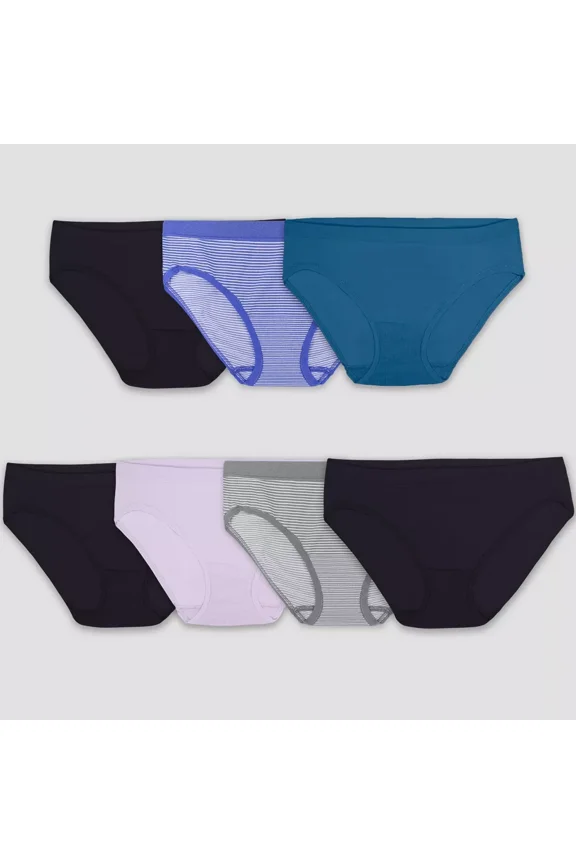 Women's 6+1 Bonus Pack Seamless Bikini Underwear - Colors May Vary - Size: 6