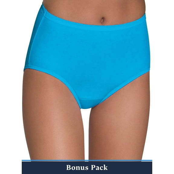 Fruit of the Loom Women's 6 3 Bonus Pack Assorted Cotton Brief Panties