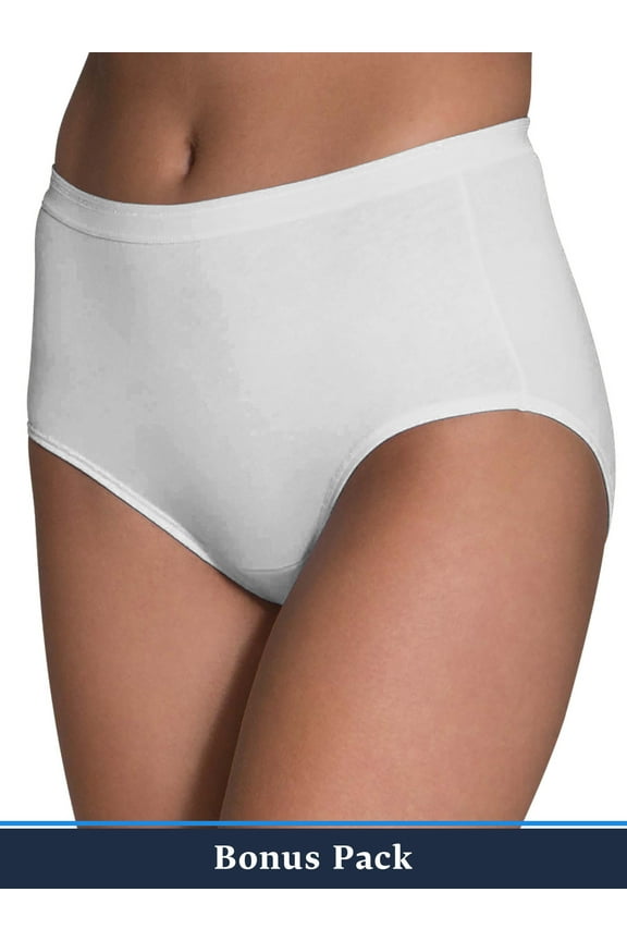 Women's 6+3 Bonus Pack Solid White Brief Panties