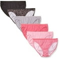 thumbnail image 1 of Fruit of the Loom Women's 6-Pack Assorted Cotton Bikini Panties, 2, Small (5), 1 of 2