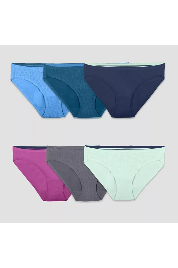 Women's 6pk Breathable Micro-Mesh Bikini Underwear - Colors May Vary - Clothing Size: 6