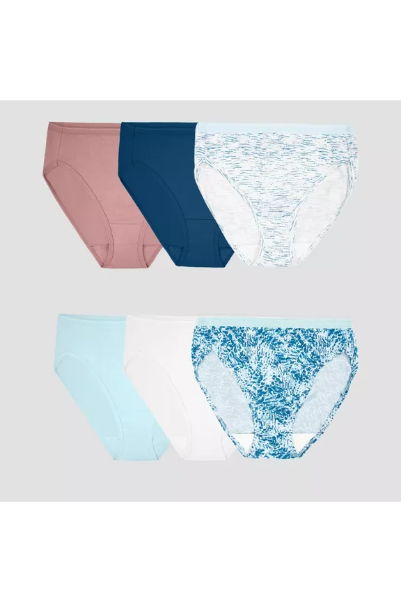 Women's 6pk Hi-Cut Underwear - Colors May Vary - Clothing Size: 8