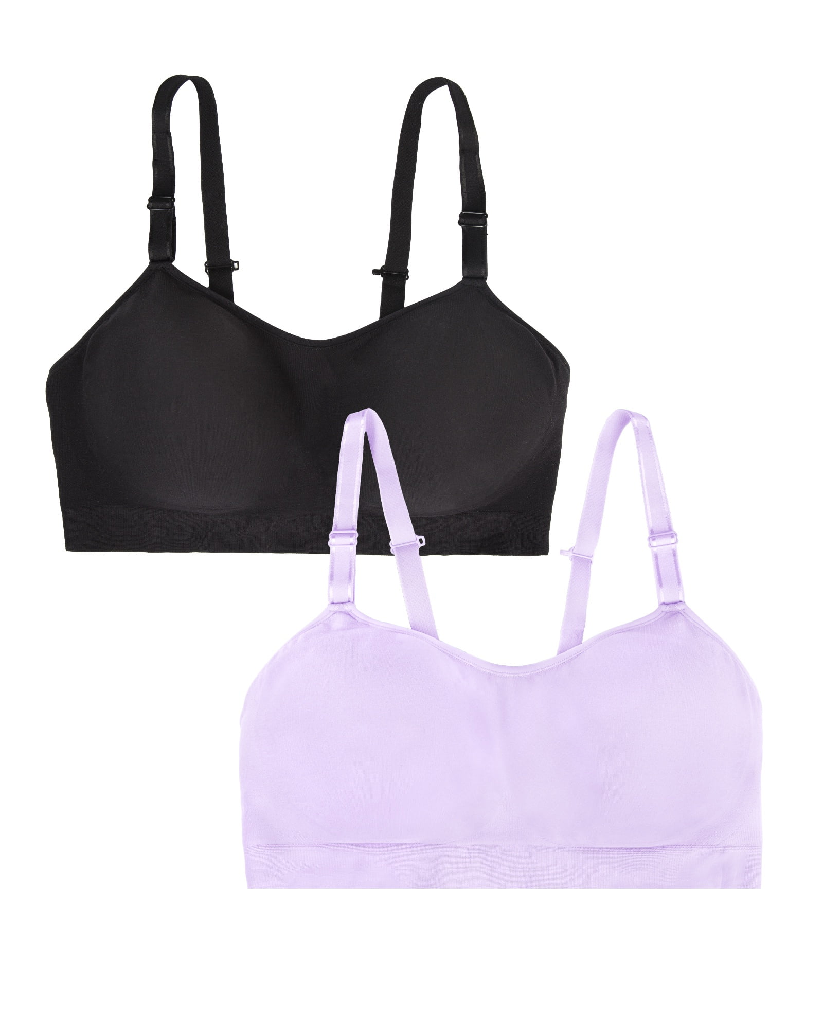 Fruit of the Loom Women's 2-Pack Stretch Wireless Bra w/Built in Pads