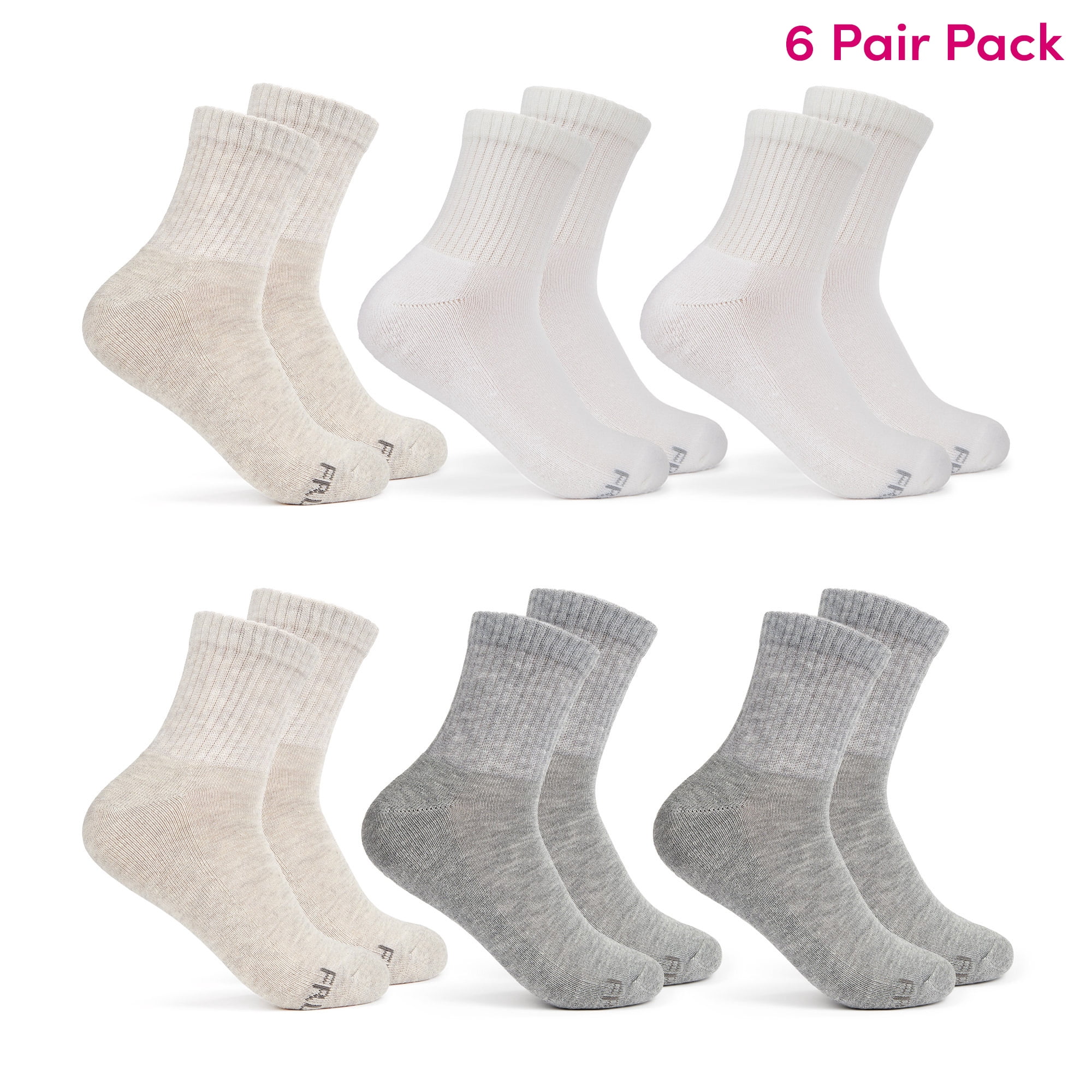 Fruit of the Loom All Day Comfort Women's Socks, Sizes 4-12, 6-Pack