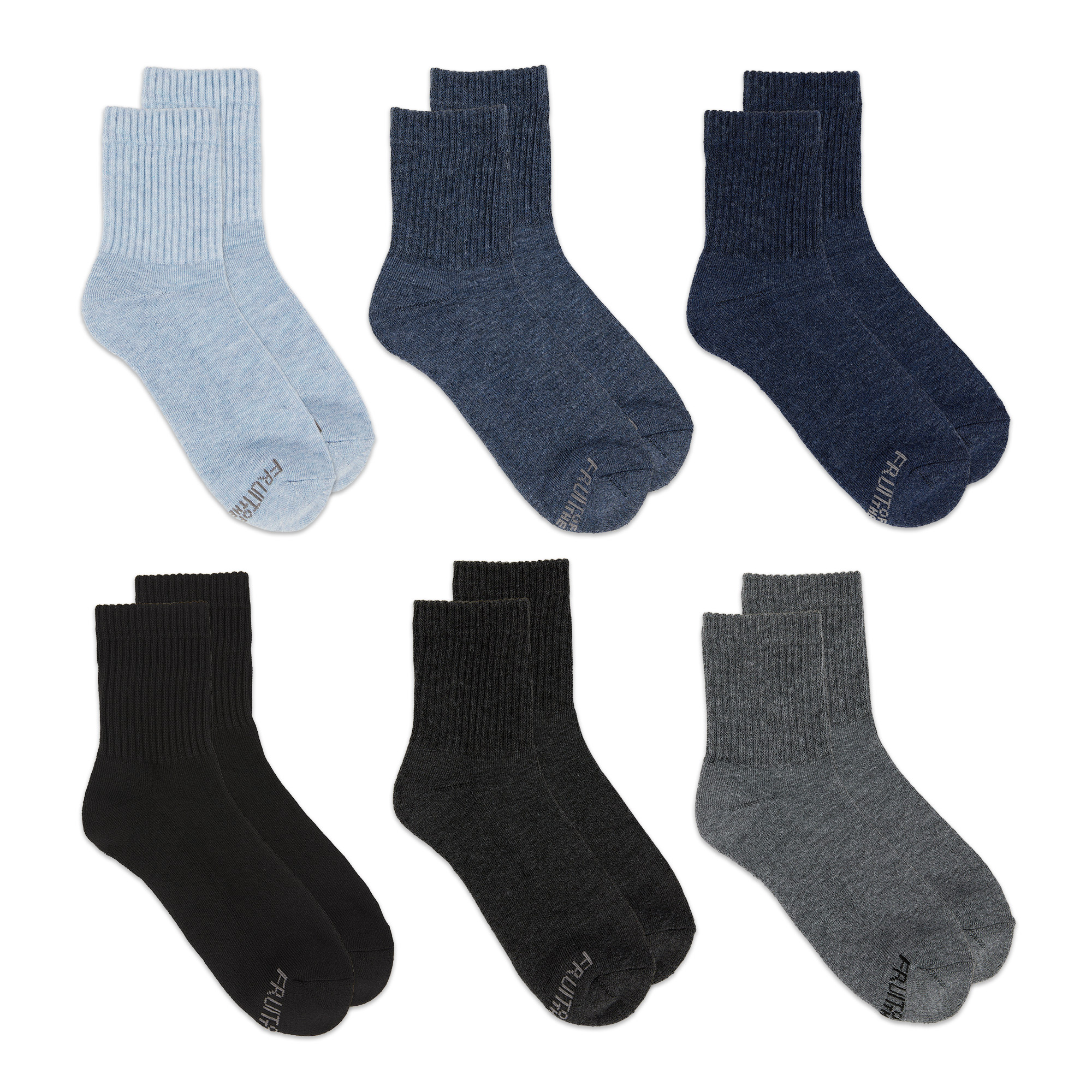 Fruit of the Loom All Day Comfort Women's Socks, Sizes 4-12, 6-Pack ...