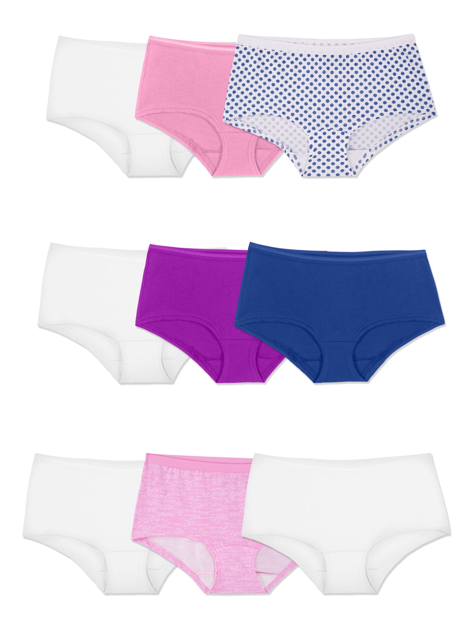 Women's Assorted Cotton Boyshort Panties, 6 Pack 