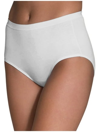  Fruit Of The Loom Womens Fruit Loom Womens Comfort Covered Cotton  Panties - White Briefs Underwear, Cotton White