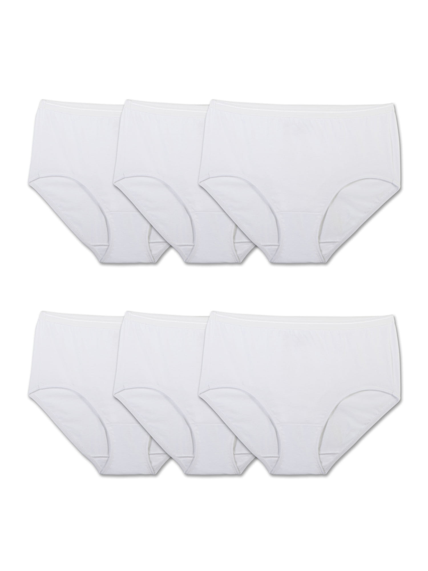 Fruit of the Loom Women's Assorted Cotton Brief Underwear, 6-Pack ...