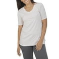 thumbnail image 1 of Fruit of the Loom Women's Athleisure Essentials Elbow Length V-Neck T-Shirt, 1 of 4