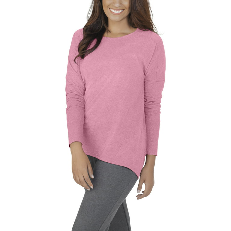 Fruit of the Loom Women's Athleisure Essentials Long Sleeve Scoop Neck T- Shirt 