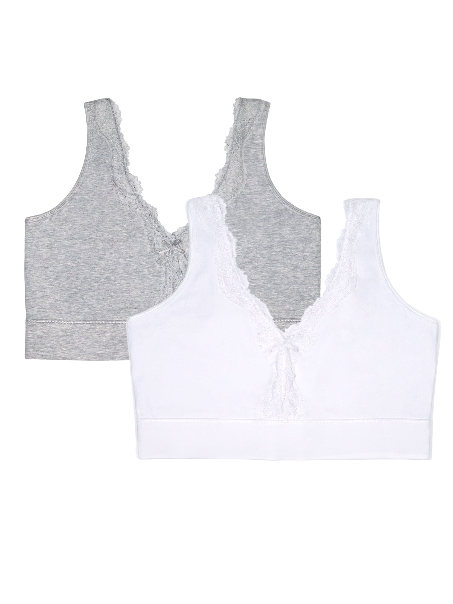 Fruit of the Loom Women’s Back Smoothing Full Coverage Wireless Bralette, 2-Pack, Style FT842A