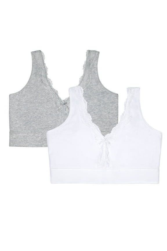 Womens Back Smoothing Full Coverage Wireless Bralette, 2-Pack, Style FT842A