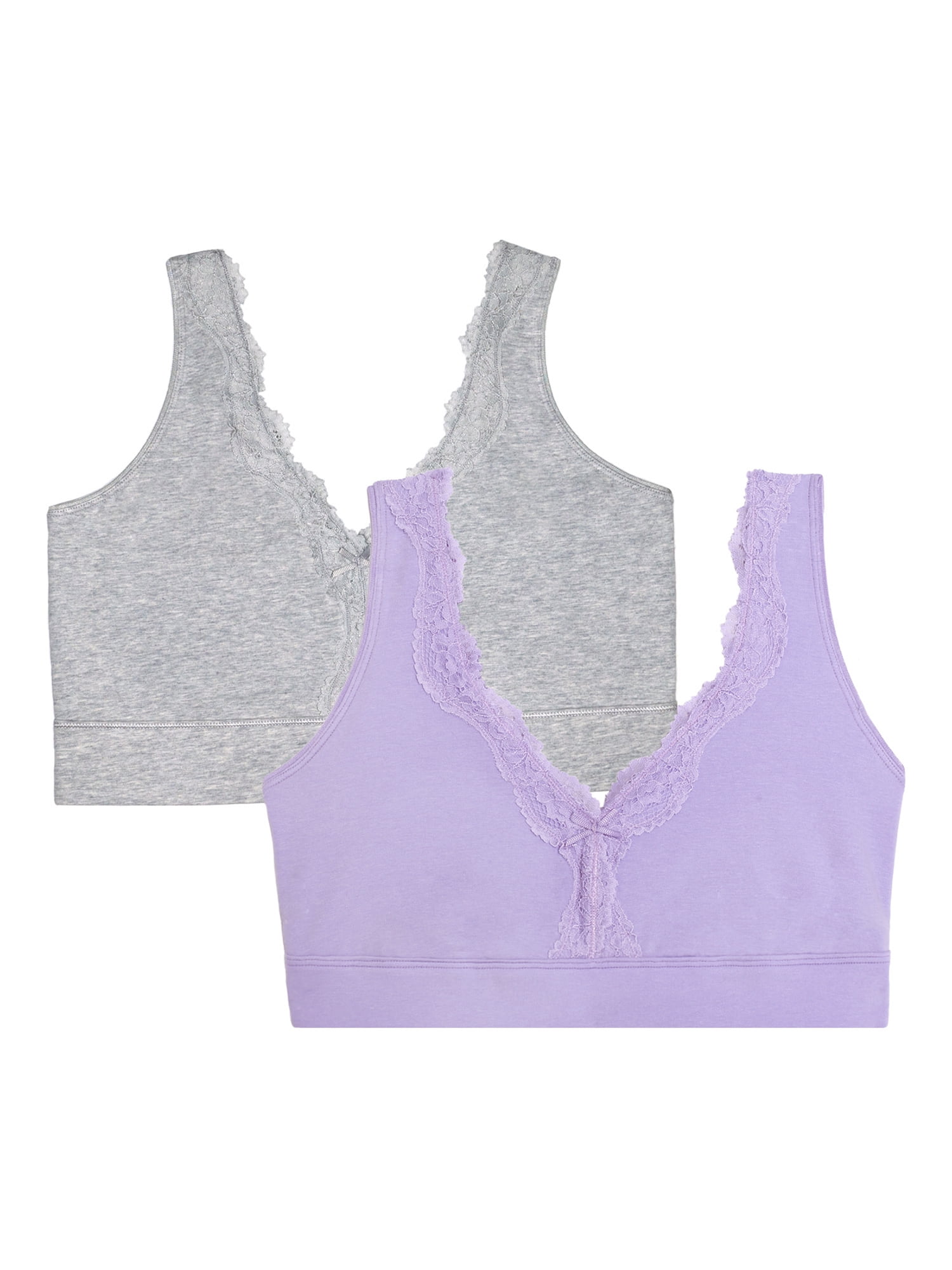 Fruit of the Loom Big Girls' Seamless Bralette(Pack of 2), White/Violet, 28  : : Clothing, Shoes & Accessories