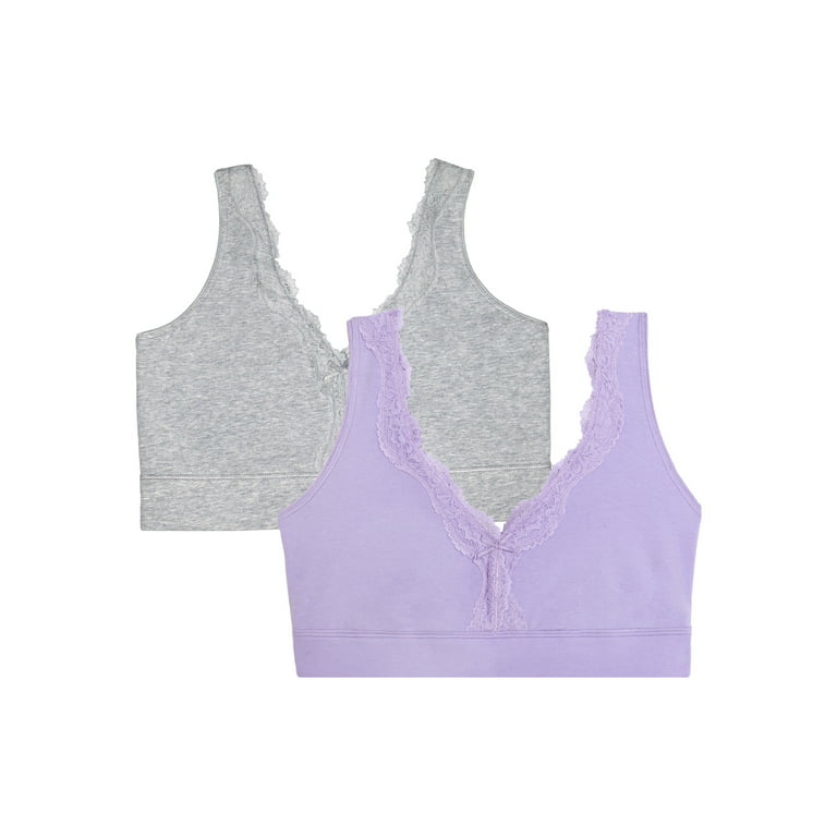 Fruit of the Loom Women’s Back Smoothing Full Coverage Wireless Bralette,  2-Pack, Style FT842A