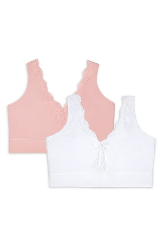 Womens Back Smoothing Full Coverage Wireless Bralette, 2-Pack, Style FT842A