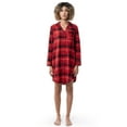thumbnail image 1 of Fruit of the Loom Women's Beyond Soft Long Sleeve Button Down Flannel Sleepshirt, Sizes S-4X, 1 of 5