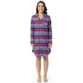thumbnail image 1 of Fruit of the Loom Women's Beyond Soft Long Sleeve Button Down Flannel Sleepshirt, Sizes S-4X, 1 of 9
