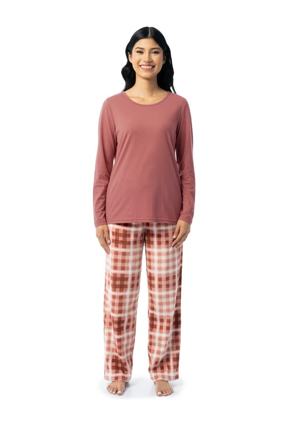 Women's Beyond Soft Long Sleeve Top & Fleece Bottom Pajama Set, Sizes S-4X