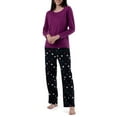 thumbnail image 1 of Fruit of the Loom Women's Beyond Soft Long Sleeve Top & Fleece Bottom Pajama Set, Sizes S-4X, 1 of 13