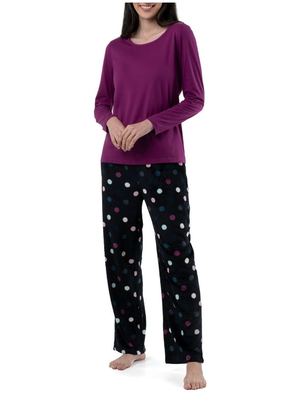 Women's Beyond Soft Long Sleeve Top & Fleece Bottom Pajama Set, Sizes S-4X