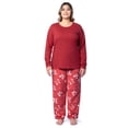 thumbnail image 1 of Fruit of the Loom Women's Beyond Soft Long Sleeve Top & Fleece Bottom Pajama Set, Sizes S-4X, 1 of 9