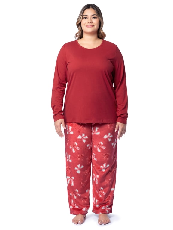 Women's Beyond Soft Long Sleeve Top & Fleece Bottom Pajama Set, Sizes S-4X