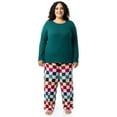 thumbnail image 1 of Fruit of the Loom Women's Beyond Soft Long Sleeve Top & Fleece Bottom Pajama Set, Sizes S-4X, 1 of 8