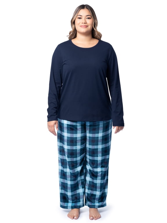 Women's Beyond Soft Long Sleeve Top & Fleece Bottom Pajama Set, Sizes S-4X